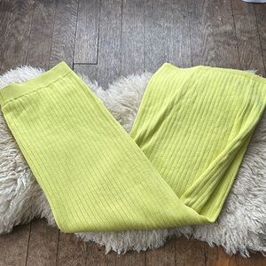 Free People Lime Ribbed knit Midi Skirt